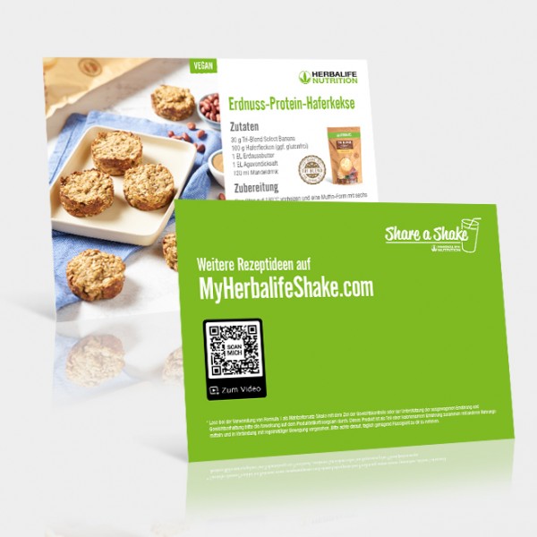 Rezeptkarten Erdnuss-Protein-Haferkekse - 25 Stück